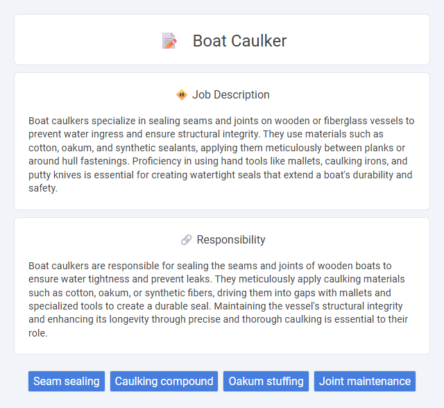 Boat Caulker Job Description and Career Detail