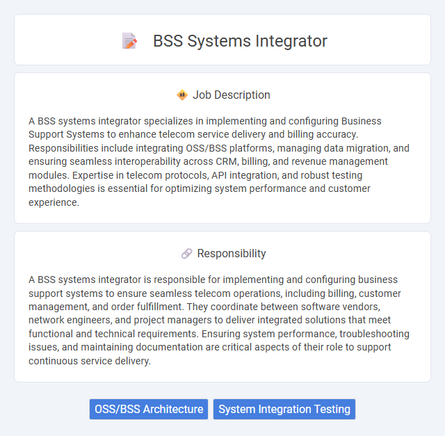 Bss Systems Integrator Job Description and Career Detail