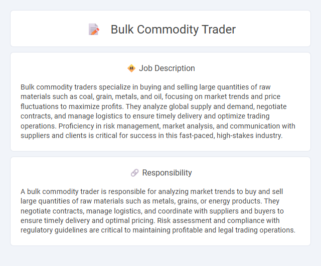 Bulk Commodity Trader Job Description and Career Detail