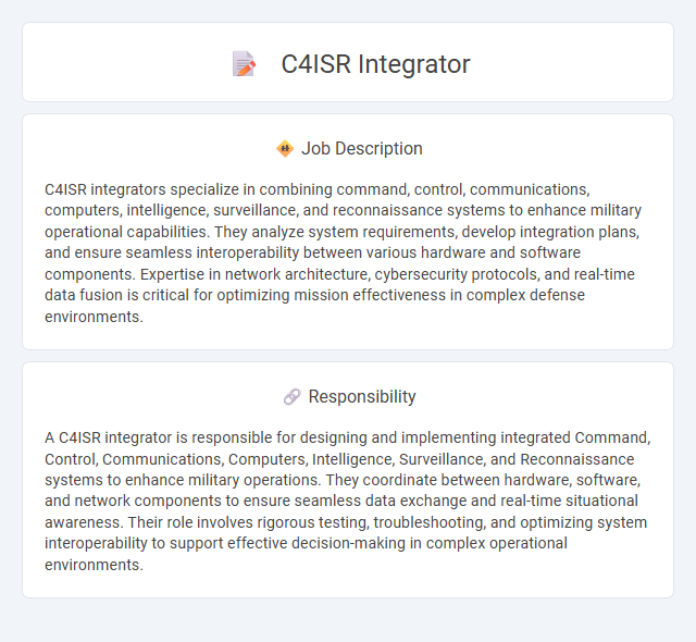 C4Isr Integrator Job Description and Career Detail