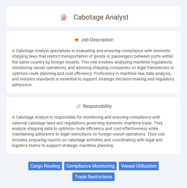 Cabotage Analyst Job Description and Career Detail