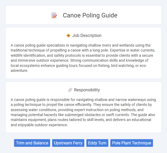 Canoe Poling Guide Job Description and Career Detail