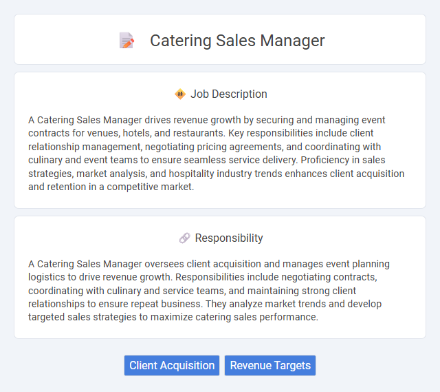 Catering Sales Manager Job Description and Career Detail