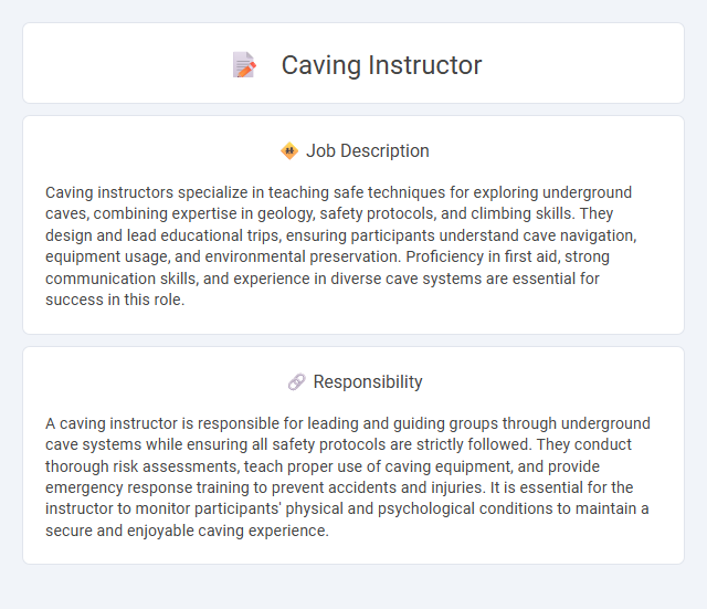 Caving Instructor Job Description and Career Detail