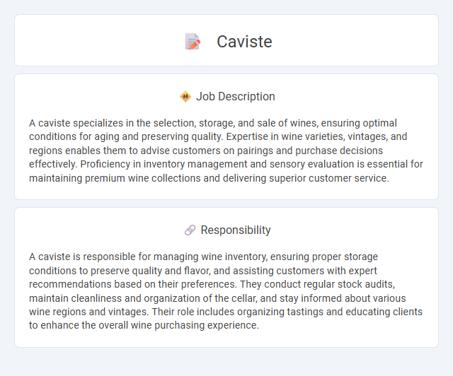 Caviste Job Description and Career Detail