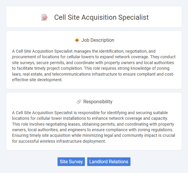Cell Site Acquisition Specialist Job Description and Career Detail