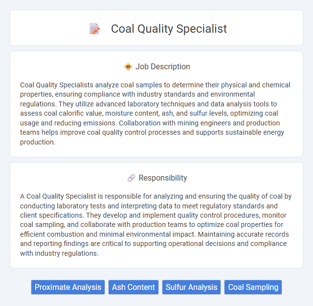 Coal Quality Specialist Job Description and Career Detail