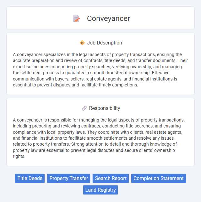 Conveyancer Job Description and Career Detail