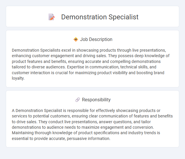 Demonstration Specialist Job Description and Career Detail