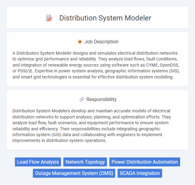 Distribution System Modeler Job Description and Career Detail
