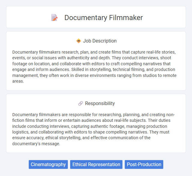 Documentary Filmmaker Job Description and Career Detail