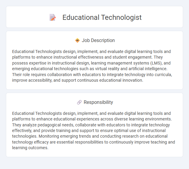 Educational Technologist Job Description and Career Detail