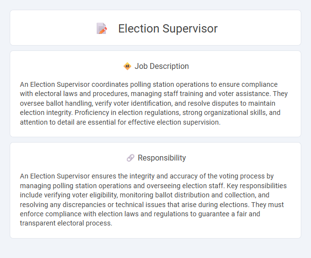 Election Supervisor Job Description and Career Detail