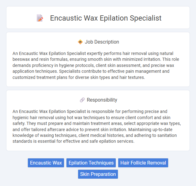 Encaustic Wax Epilation Specialist Job Description and Career Detail