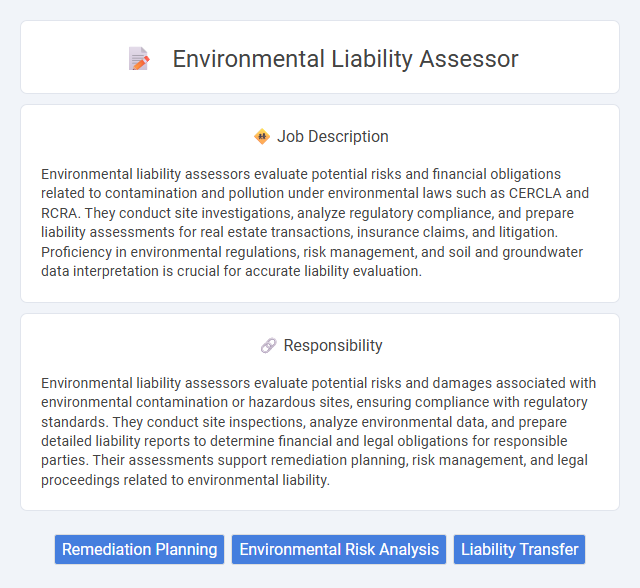 Environmental Liability Assessor Job Description and Career Detail