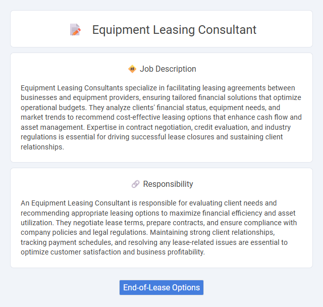 Equipment Leasing Consultant Job Description and Career Detail