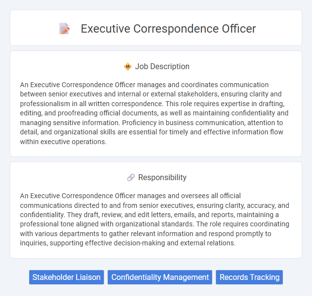 Executive Correspondence Officer Job Description and Career Detail