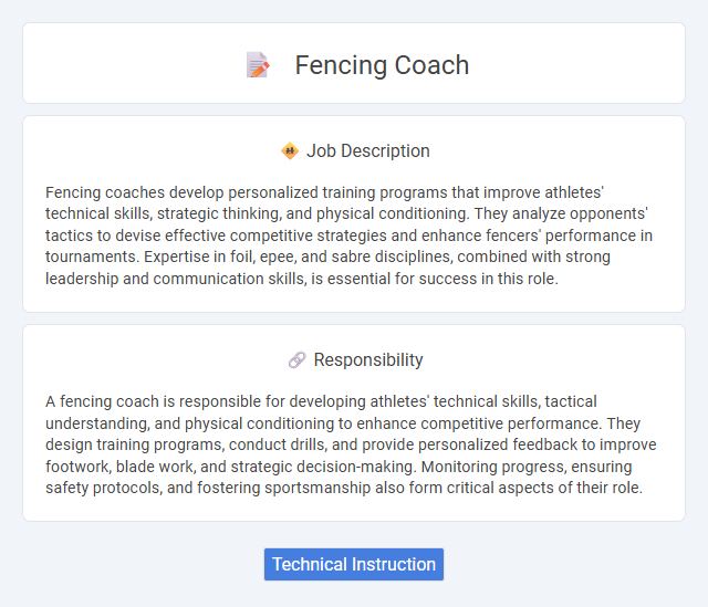 Fencing Coach Job Description and Career Detail