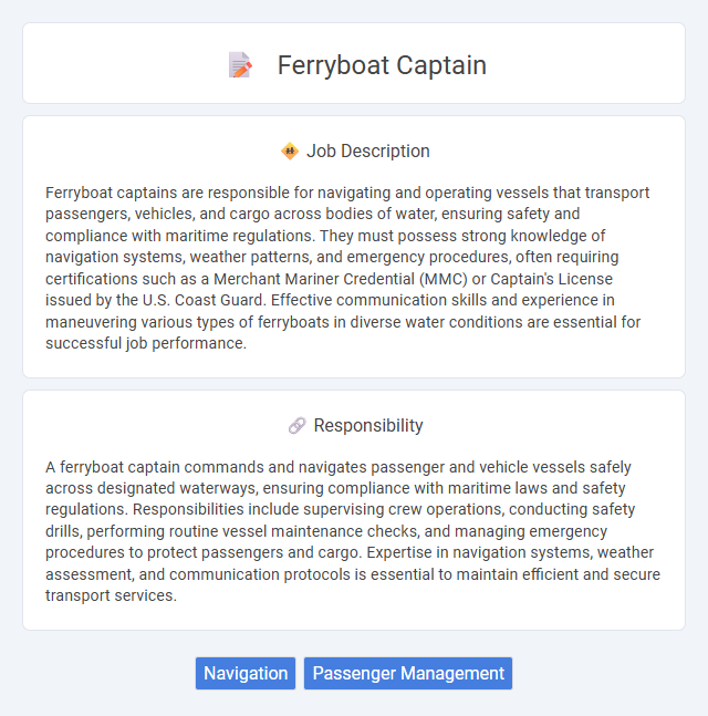 Ferryboat Captain Job Description and Career Detail