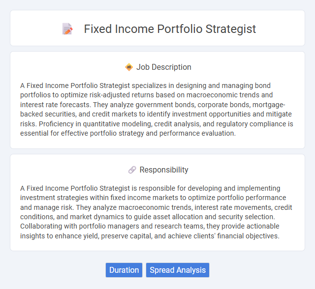 Fixed Income Portfolio Strategist Job Description and Career Detail