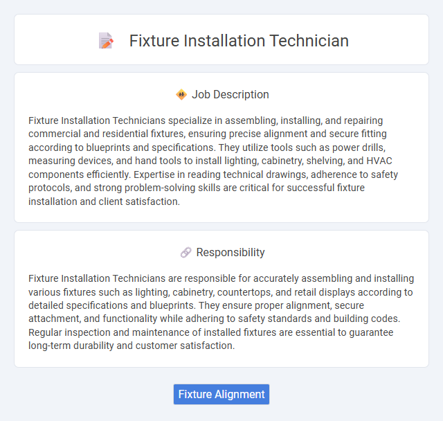 Fixture Installation Technician Job Description and Career Detail