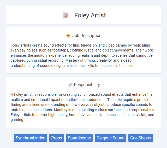 Foley Artist Job Description and Career Detail