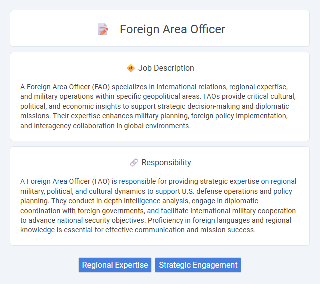 Foreign Area Officer Job Description and Career Detail