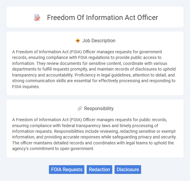 Freedom Of Information Act Officer Job Description and Career Detail