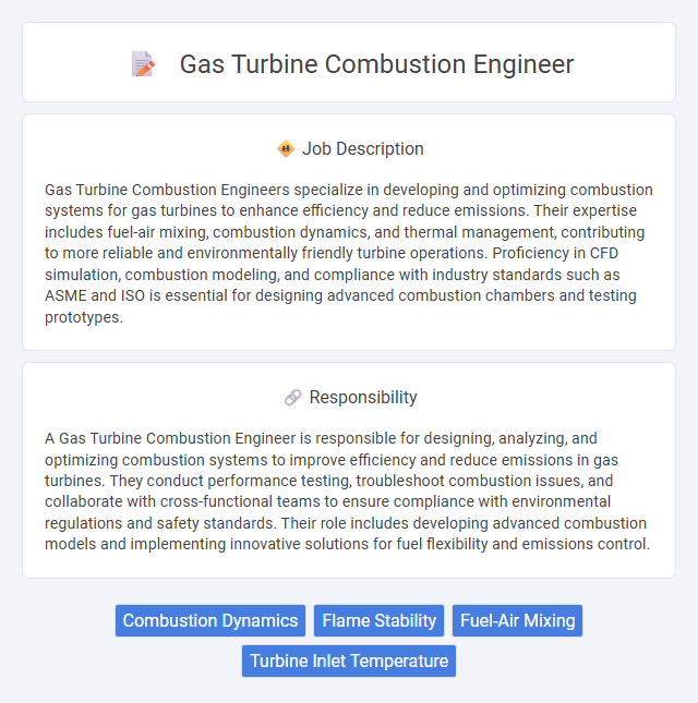 Gas Turbine Combustion Engineer Job Description and Career Detail