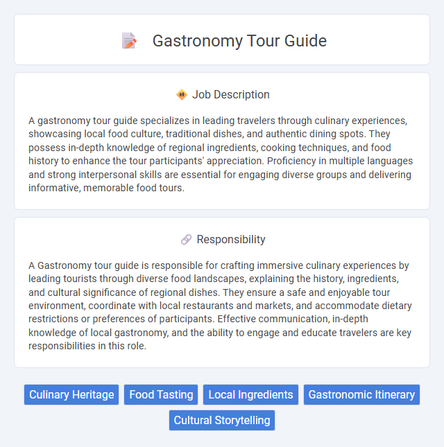 Gastronomy Tour Guide Job Description and Career Detail
