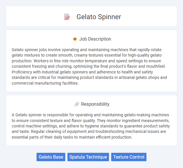 Gelato Spinner Job Description and Career Detail