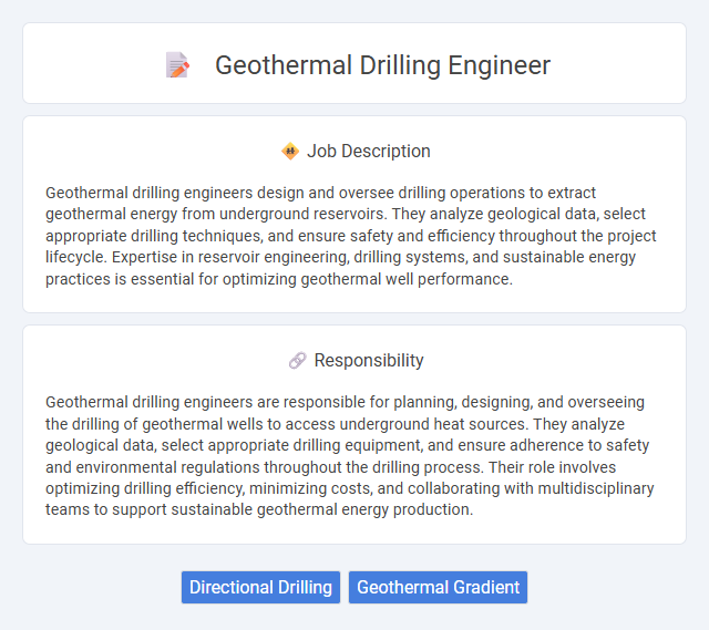 Geothermal Drilling Engineer Job Description and Career Detail