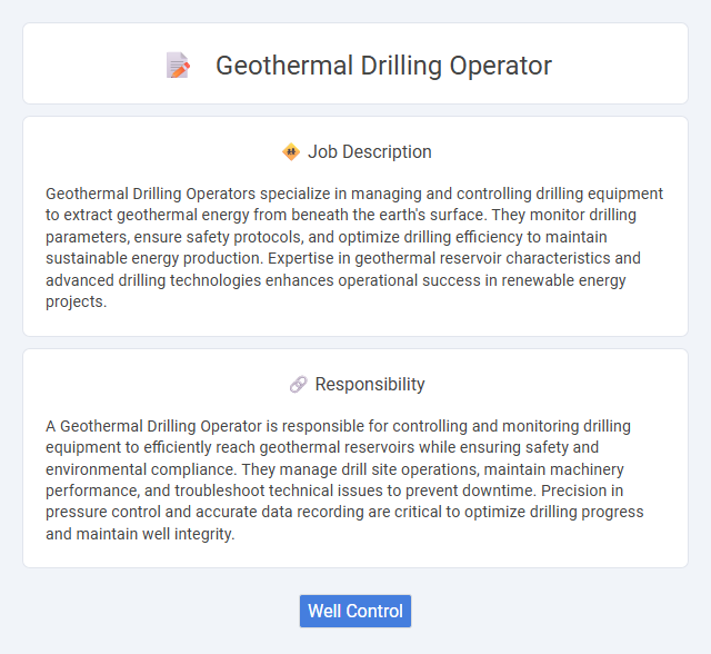 Geothermal Drilling Operator Job Description and Career Detail
