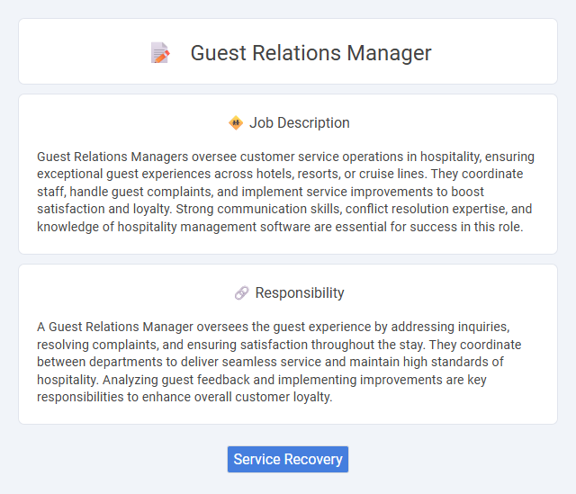Guest Relations Manager Job Description and Career Detail