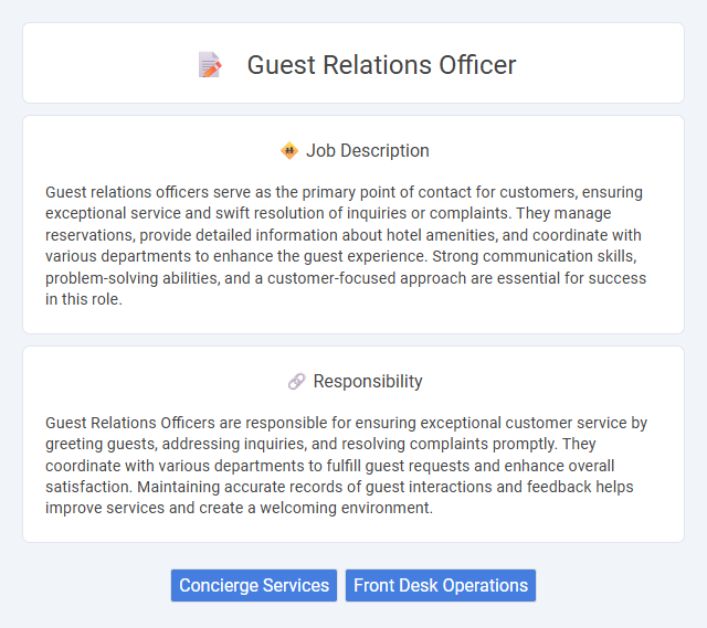 Guest Relations Officer Job Description and Career Detail