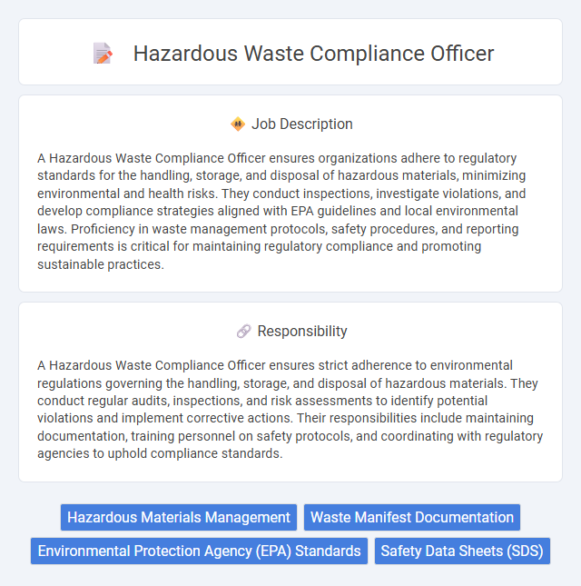 Hazardous Waste Compliance Officer Job Description and Career Detail