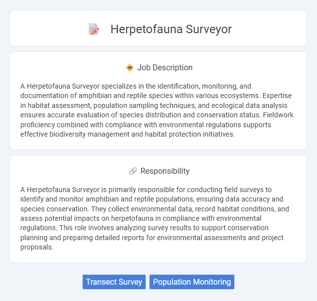 Herpetofauna Surveyor Job Description and Career Detail