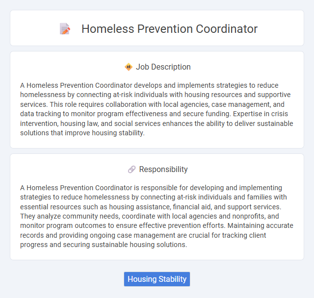 Homeless Prevention Coordinator Job Description and Career Detail