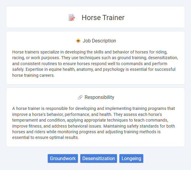 Horse Trainer Job Description and Career Detail