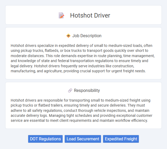 Hotshot Driver Job Description and Career Detail
