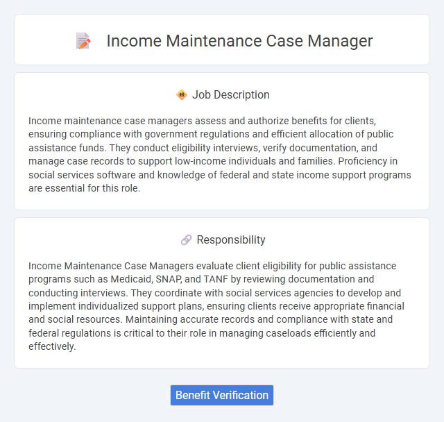 Income Maintenance Case Manager Job Description and Career Detail