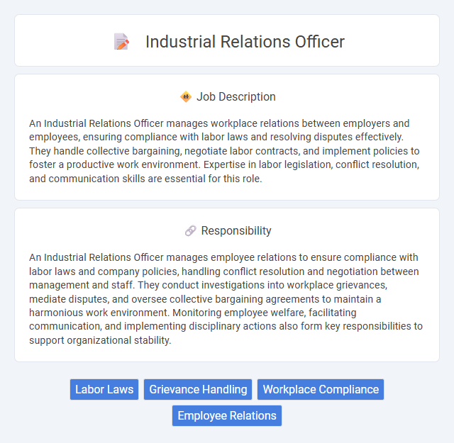 Industrial Relations Officer Job Description and Career Detail