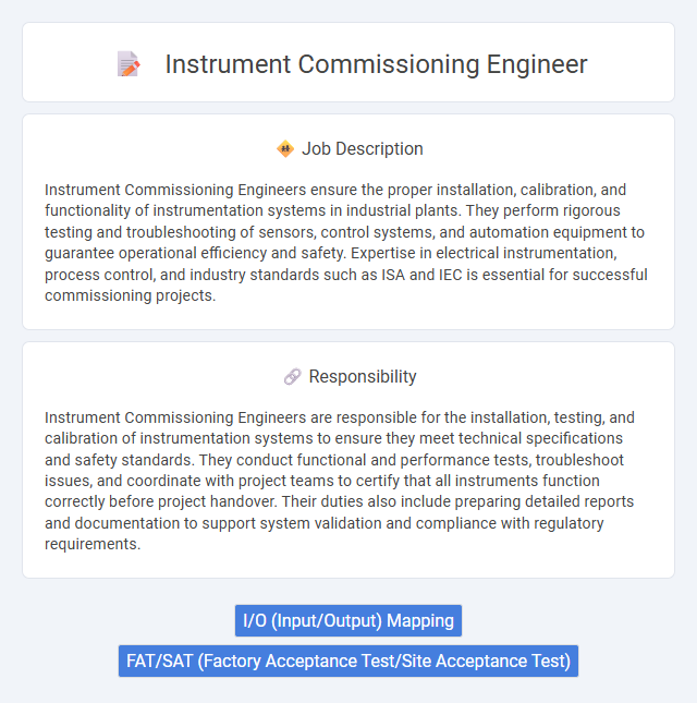 Instrument Commissioning Engineer Job Description and Career Detail