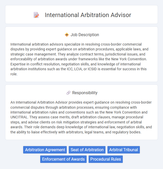 International Arbitration Advisor Job Description and Career Detail