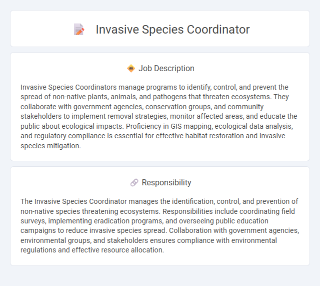 Invasive Species Coordinator Job Description and Career Detail