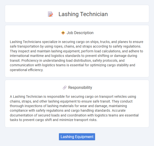 Lashing Technician Job Description and Career Detail