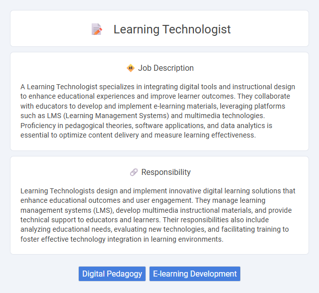 Learning Technologist Job Description and Career Detail