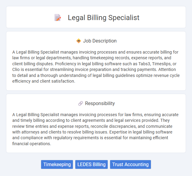 Legal Billing Specialist Job Description and Career Detail