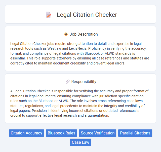 Legal Citation Checker Job Description and Career Detail
