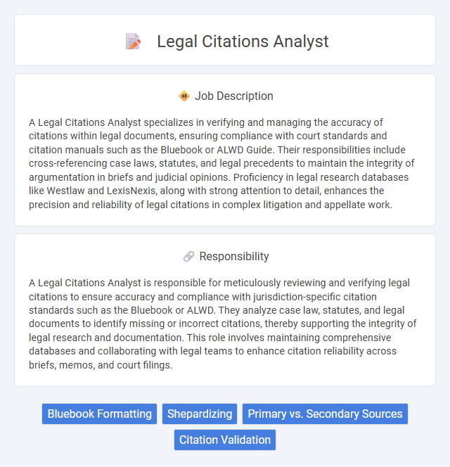 Legal Citations Analyst Job Description and Career Detail